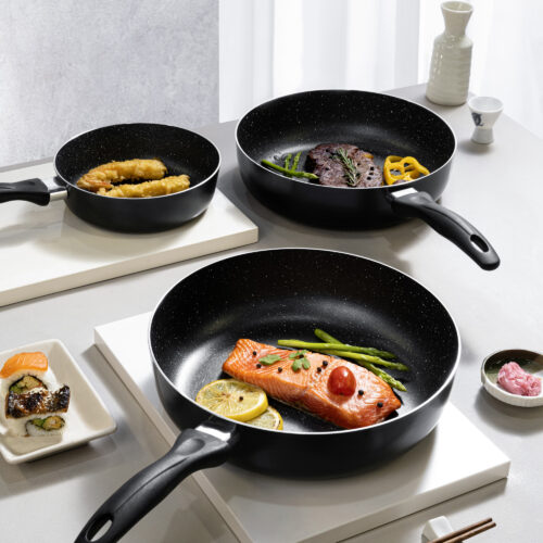 Chảo nhôm nguyên khối thành cao chống dính vân đá XCOOK XA02