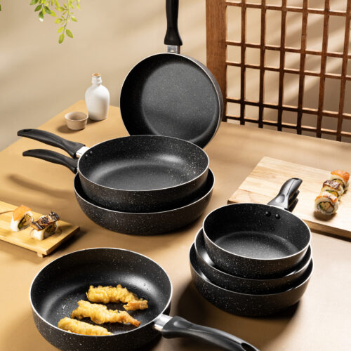 Chảo nhôm nguyên khối thành cao chống dính vân đá XCOOK XA03