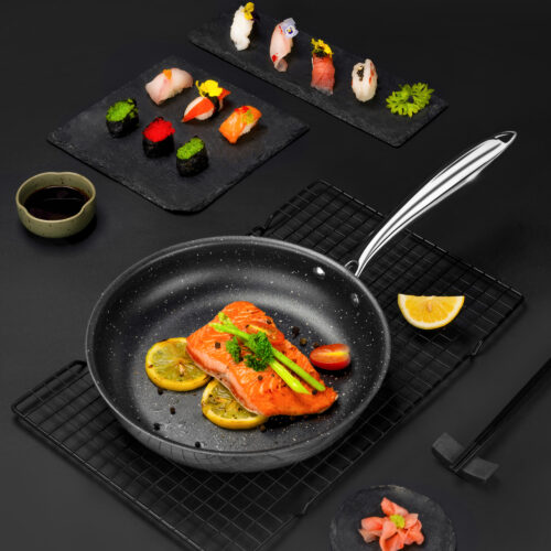 Chảo inox liền khối thành đứng chống dính vân đá XCOOK XS01