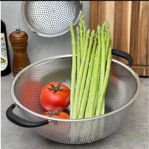 Rổ inox 2 tay cầm có chân Kaiyo 28,5cm KIB-6070